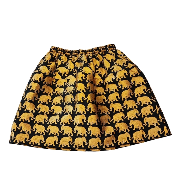 Crewcuts gold black elephants skirt. Kids size 14. - Picture 9 of 13
